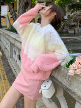 Kawaii Aesthetic Soft Girl Korean Pastel Gradient Light Knit Sweater