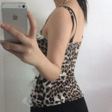womens gyaru fashion y2k aesthetic leopard print top