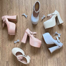 womens coquette heels platform mary jane shoes pumps pink ballet heels