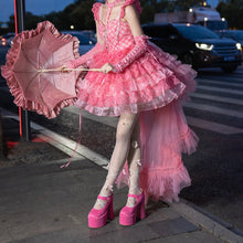 womens hot pink lolita shoes heels mary janes