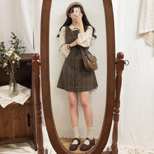 korean aesthetic outfit for women dark academia fashion brown mini dress