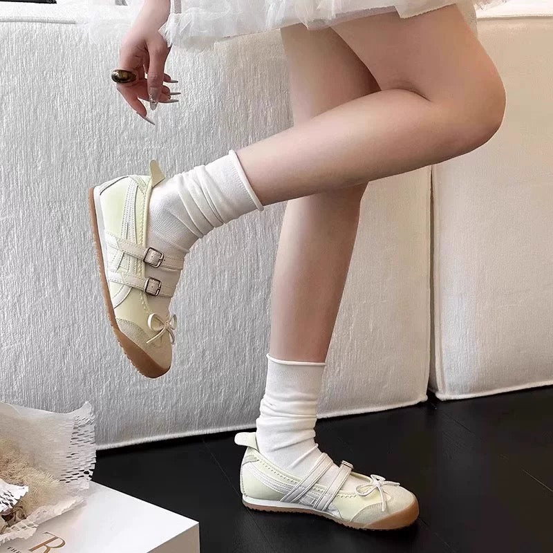 y2k Akira Suede Ballerinas| Vintage Women's Ballet Flats with| Minimalist Everyday Chic Flats