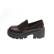 womens brown chunky loafers gyaru fashion shoes kogal JK