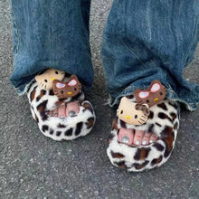 womens y2k aesthetic kawaii hello kitty sandals leopard print gyaru outfit