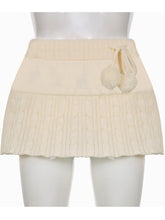 Kawaii Aesthetic Balletcore Ballerina Pom Pom Knit Skirt