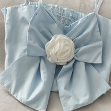 Korean Aesthetic Outfits Jennie Kim Inspired Camellia Blue Bow Crop Top
