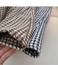 Harajuku Korean Style Dark Academia Aesthetic High Waist Houndstooth Pattern Plaid Skirt (Brown/Black)