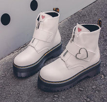 Harajuku Kawaii Heart Buckle Combat Boots