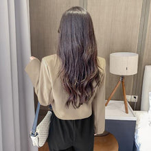 Korean Fashion Oversized Cropped Blazer Sand Beige