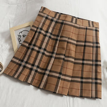 Harajuku Korean Style Dark Academia Aesthetic Beige Gingham Plaid Skirt