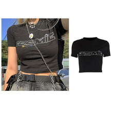 Y2K Rhinestone Cosmic Print Crop Top
