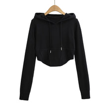 Korean Aesthetic Blackpink Lisa Inspired Casual Knit Corset Hoodie