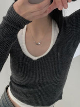 Y2K Cyber Fairy Grunge Aesthetic Acubi Double Layered Rib Knit Top