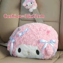 Harajuku Kawaii Aesthetic My Melody My Sweet Piano Car Decoration Set Headrest Seatbelt Cover Cushion