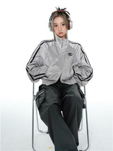 Y2K Cyber Fairy Grunge Aesthetic Acubi Gray Sports Jacket