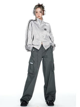 Y2K Cyber Fairy Grunge Aesthetic Acubi Gray Sports Jacket