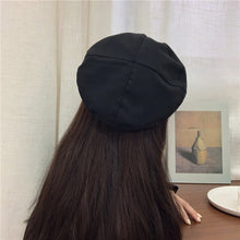 Harajuku Korean Fashion Leather Belt Beret (Black)