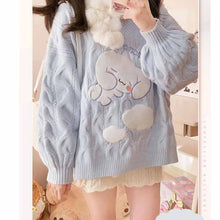 Kawaii Fashion Aesthetic Cinnamoroll Sleeping Baby Blue Sweater