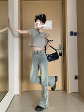 Harajuku Y2K Flare Jeans Pink Corset Lacing Flare Jeans