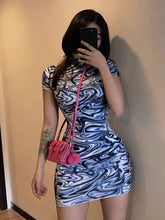 Y2K Korean Aesthetic Blackpink Jennie Inspired Swirl Mini Dress
