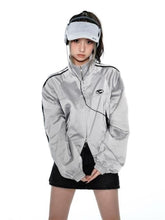 Y2K Cyber Fairy Grunge Aesthetic Acubi Gray Sports Jacket