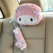 Harajuku Kawaii Aesthetic My Melody My Sweet Piano Car Decoration Set Headrest Seatbelt Cover Cushion
