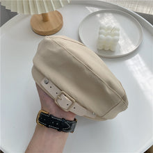 Harajuku Korean Fashion Leather Belt Beret (Beige)