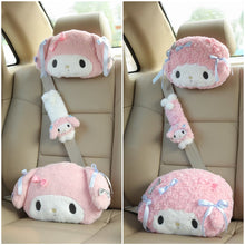 Harajuku Kawaii Aesthetic My Melody My Sweet Piano Car Decoration Set Headrest Seatbelt Cover Cushion