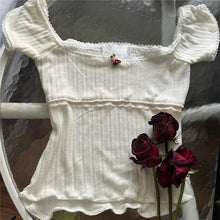Harajuku Y2K 90s Vintage Whimsigoth Fairy Grunge Satin Rose Babydoll Top