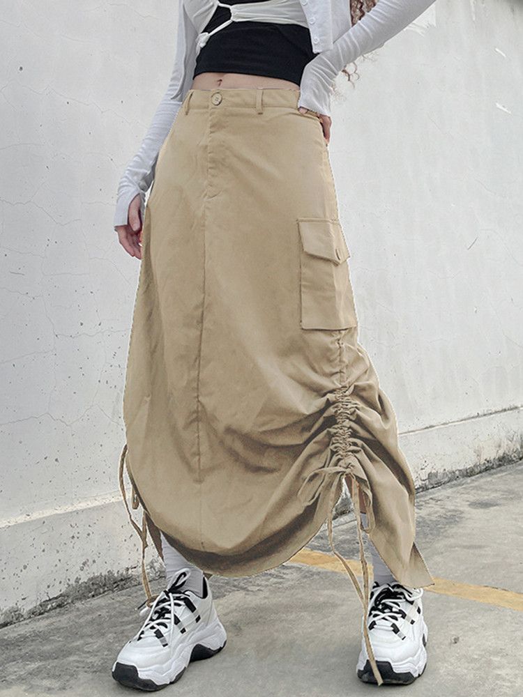 Y2K Fairy Grunge Adjustable Length Drawstring Cargo Skirt – The