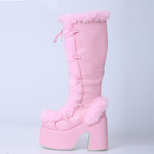 pink fur boots
