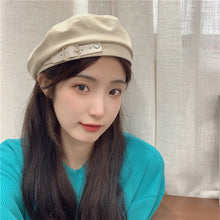 Harajuku Korean Fashion Leather Belt Beret (Beige)