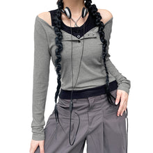 Y2K Cyber Fairy Grunge Aesthetic Acubi Double Layer Button Up Top