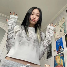 Cyber Fairy Grunge Aesthetic Y2K Tribal Print Top