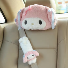 Harajuku Kawaii Aesthetic My Melody My Sweet Piano Car Decoration Set Headrest Seatbelt Cover Cushion
