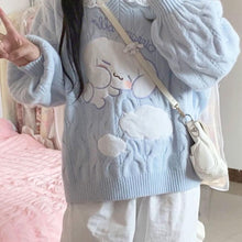 Kawaii Fashion Aesthetic Cinnamoroll Sleeping Baby Blue Sweater