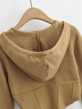 Korean Aesthetic Blackpink Lisa Inspired Casual Knit Corset Hoodie