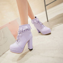Harajuku Kawaii Gyaru Laceup Ankle Boots (6 Colors)