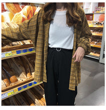 Harajuku Light Oversized Button Up Plaid Shirt (Red/Yellow/Blue)