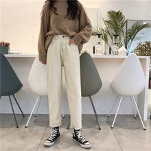 Harajuku Straight Cut Jeans (Dark Denim/Beige)