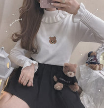 Harajuku Soft Sister Bear Turtleneck Knit Sweater