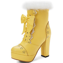 Harajuku Kawaii Gyaru Faux Fur Laceup Ankle Boots (6 Colors)