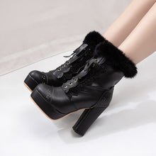 Harajuku Kawaii Gyaru Faux Fur Laceup Ankle Boots (6 Colors)