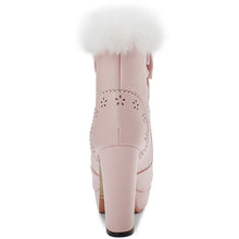 Harajuku Kawaii Gyaru Faux Fur Laceup Ankle Boots (6 Colors)