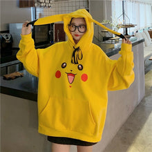 oversized yellow pikachu hoodie