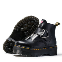 Harajuku Kawaii Heart Buckle Combat Boots