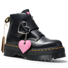 Harajuku Kawaii Heart Buckle Combat Boots