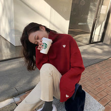 Harajuku Korean Style Heart Knit Sweater (3 Colors)