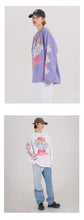 Harajuku Anime Girl Creamy Mami Oversized Long Sleeve Tshirt (Purple/White/Black)