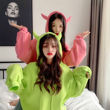 Harajuku Oversized Best Friend Devil Horns Hoodie (5 Colors)